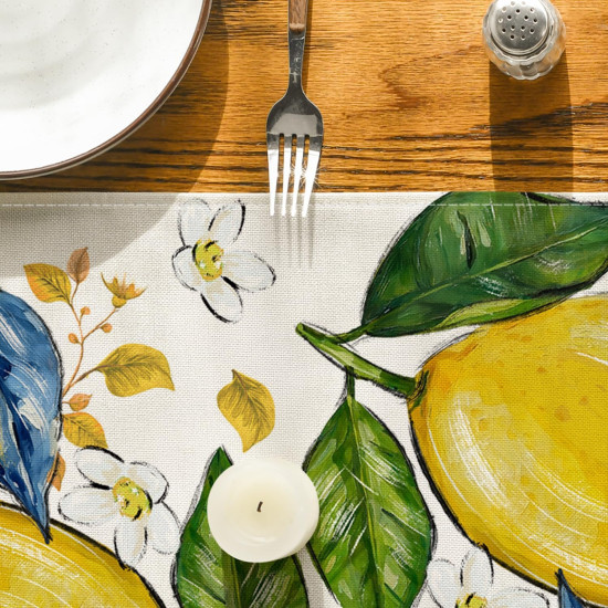 Lemon Pattern Table Runner